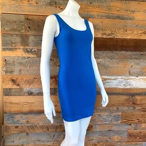 NEVER WORN Stretchy, simple blue tank dress